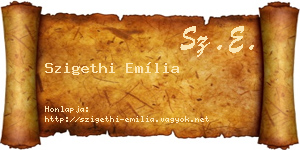 Szigethi Emília névjegykártya